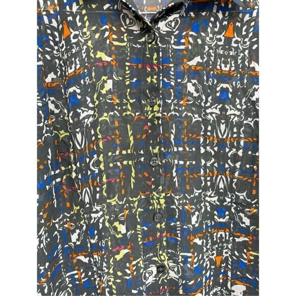 CAbi Festival Geometric Blouse Button Down Long Sleeve Shirt Size Large - Picture 7 of 9